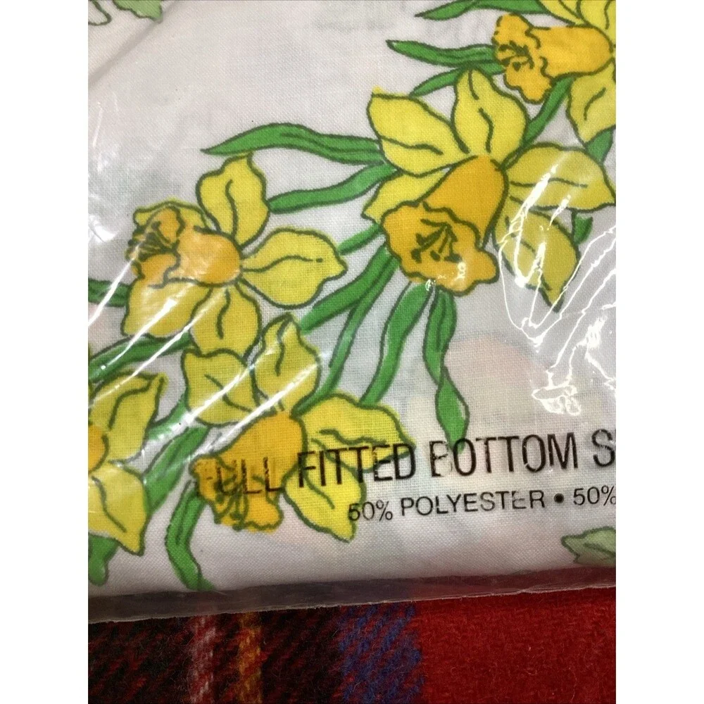 Cannon Mills Edgemont Garland Floral Full Fitted & Flat Sheet No-Iron Muslin USA